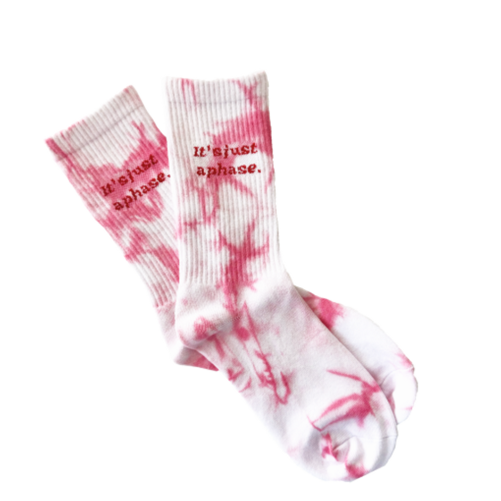Holiday Pink Tie Dye Cycle Socks - Free with orders over $50